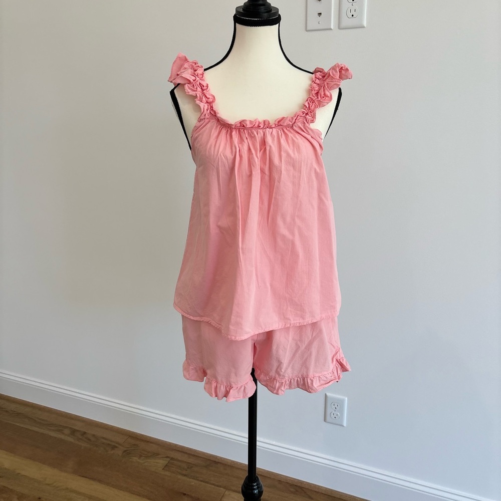 Pink Ruffled Women's Sleepwear Set